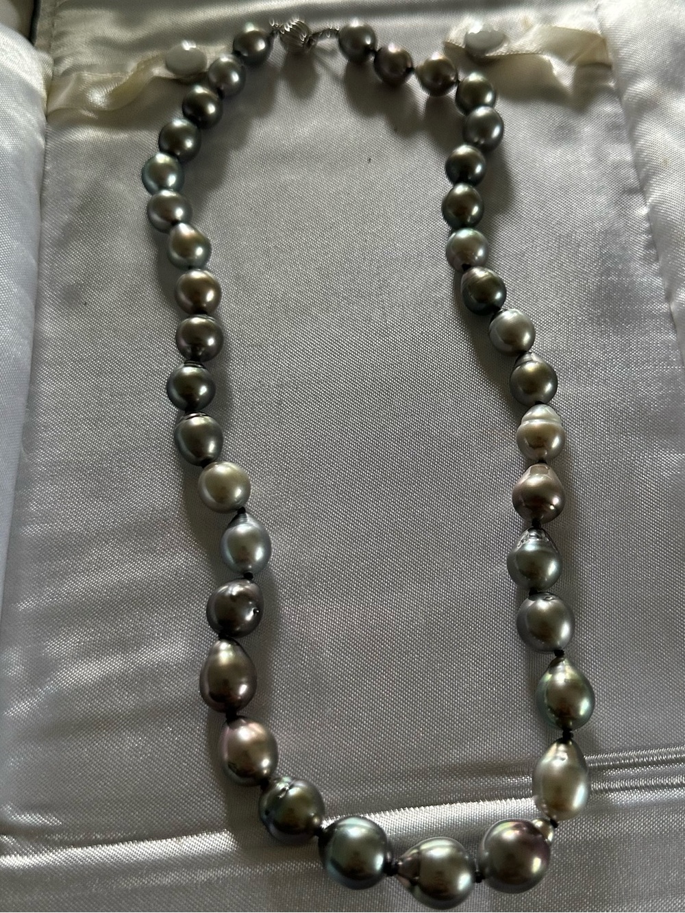 Cultured Black Tahitian Pearl Strand Necklace (14K White Gold Clasp)